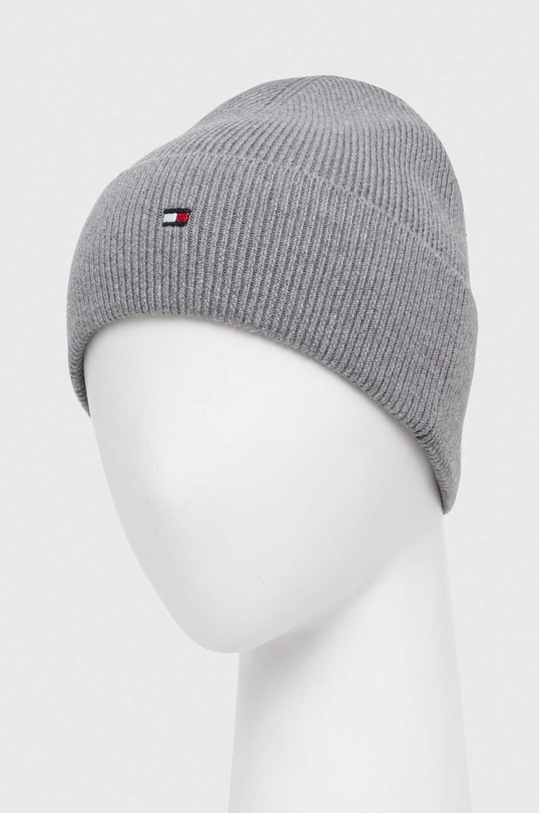 Tommy Hilfiger czapka z domieszką kaszmiru AW0AW15309 szary AW23