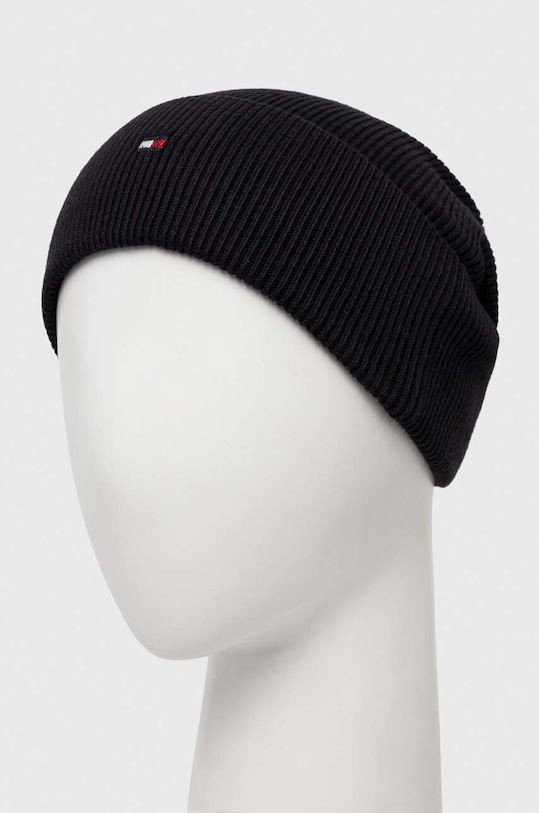 Tommy Hilfiger czapka z domieszką kaszmiru AW0AW15309 czarny AW23