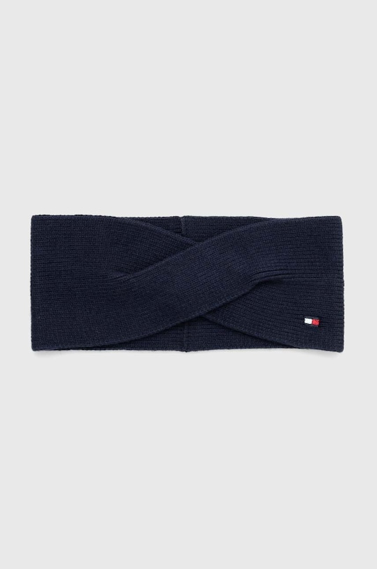 Čelenka s příměsí kašmíru Tommy Hilfiger s příměsí vlny námořnická modř AW0AW15312