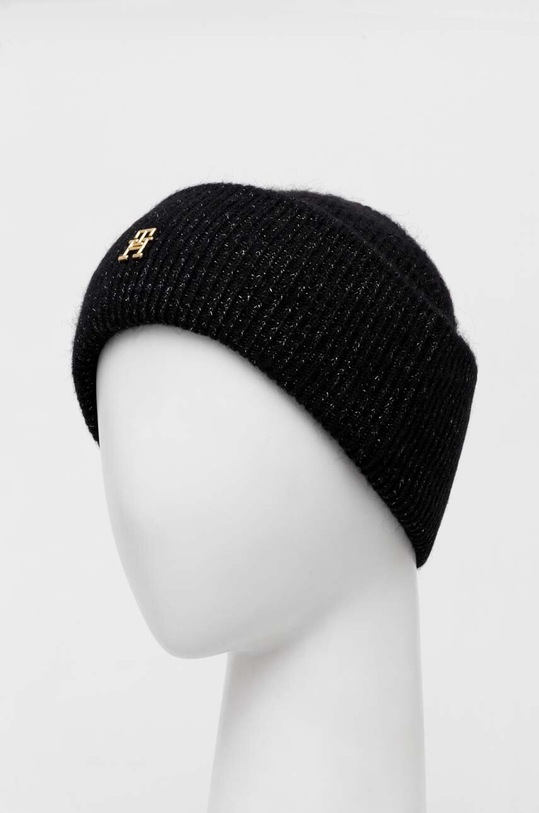Tommy Hilfiger czapka z domieszką wełny AW0AW15319 czarny AW23