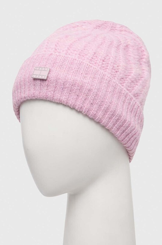 Tommy Jeans czapka z domieszką wełny AW0AW15462 różowy AW23