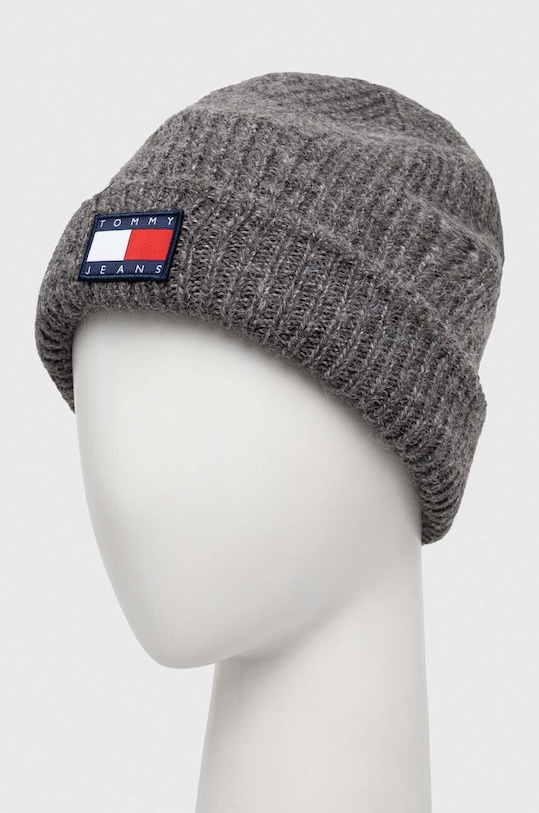 Tommy Jeans czapka z domieszką wełny AW0AW15464 szary AW23