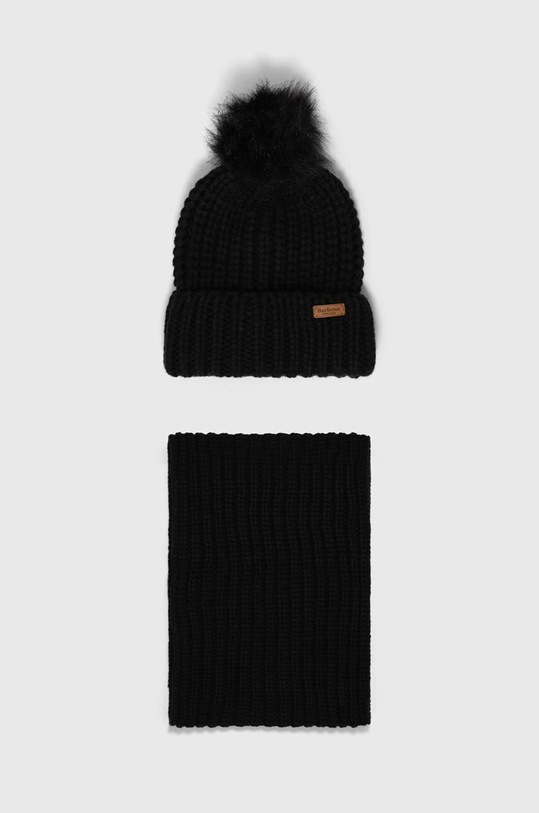 Barbour czapka i szalik pozostałe czarny LGS0023