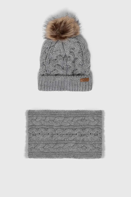 Barbour czapka i szalik pozostałe szary LGS0025