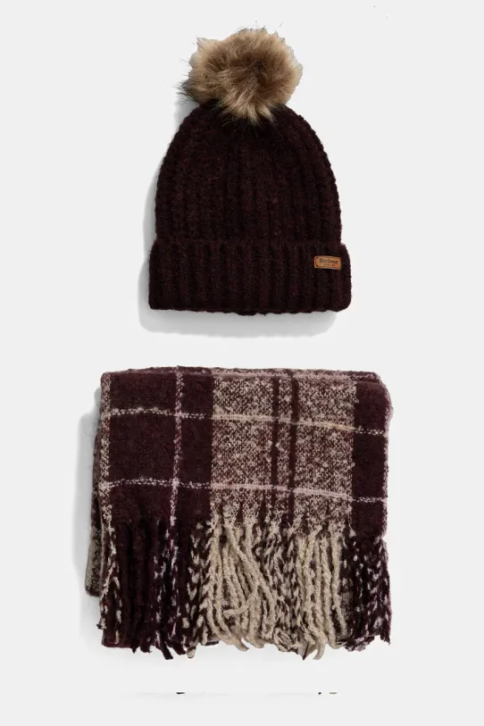 Шапка і шарф Barbour візерунок барвистий LGS0077