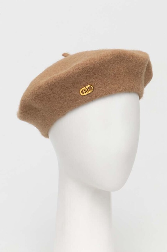 Lauren Ralph Lauren beret wełniany wełna beżowy 454927185