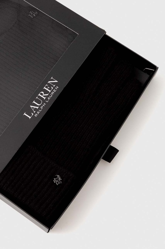 Vlněná čepice a rukavice Lauren Ralph Lauren černá 454927212