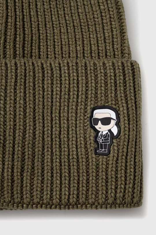 Akcesoria Karl Lagerfeld czapka z domieszką wełny 236W3405 zielony