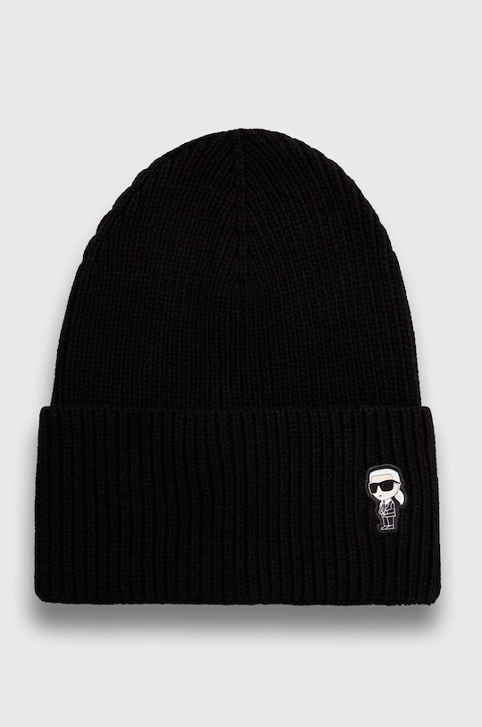 Karl Lagerfeld czapka z domieszką wełny z domieszką wełny czarny 236W3405