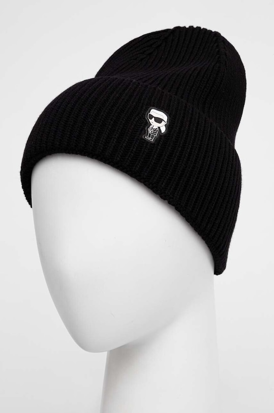 Karl Lagerfeld czapka z domieszką wełny 236W3405 czarny NC00