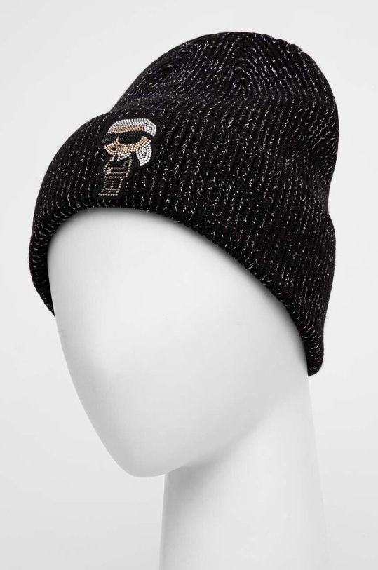 Karl Lagerfeld czapka wełniana 236W3406 czarny AW23