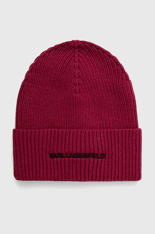 Čepice Karl Lagerfeld s příměsí vlny růžová 236W3413