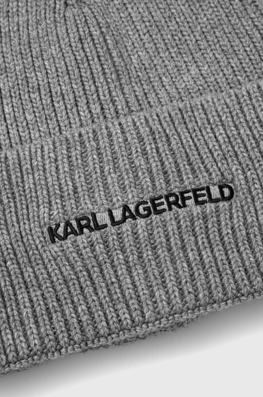 Akcesoria Karl Lagerfeld czapka z domieszką kaszmiru 236W3413 szary