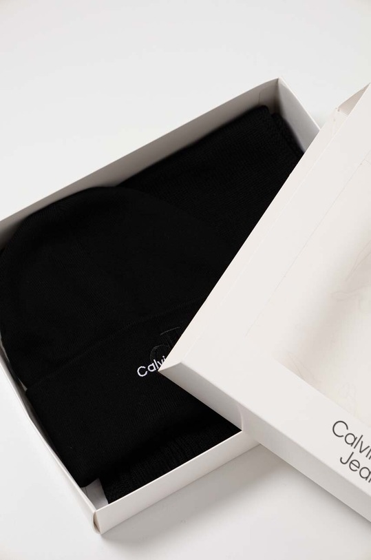 Bavlněná čepice a šála Calvin Klein Jeans K60K611418