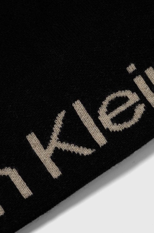 Vlněná čepice a šála Calvin Klein Jeans černá K60K611421