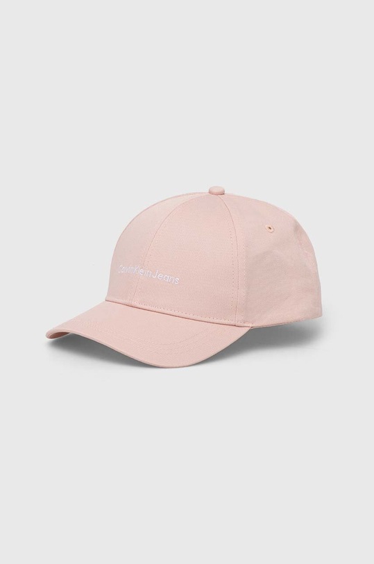 Bavlněná baseballová čepice Calvin Klein Jeans bavlna růžová K60K608849
