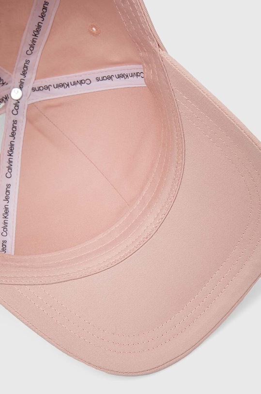 Bavlněná baseballová čepice Calvin Klein Jeans růžová K60K608849
