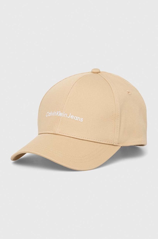 Calvin Klein Jeans șapcă de baseball din bumbac bumbac bej K60K608849