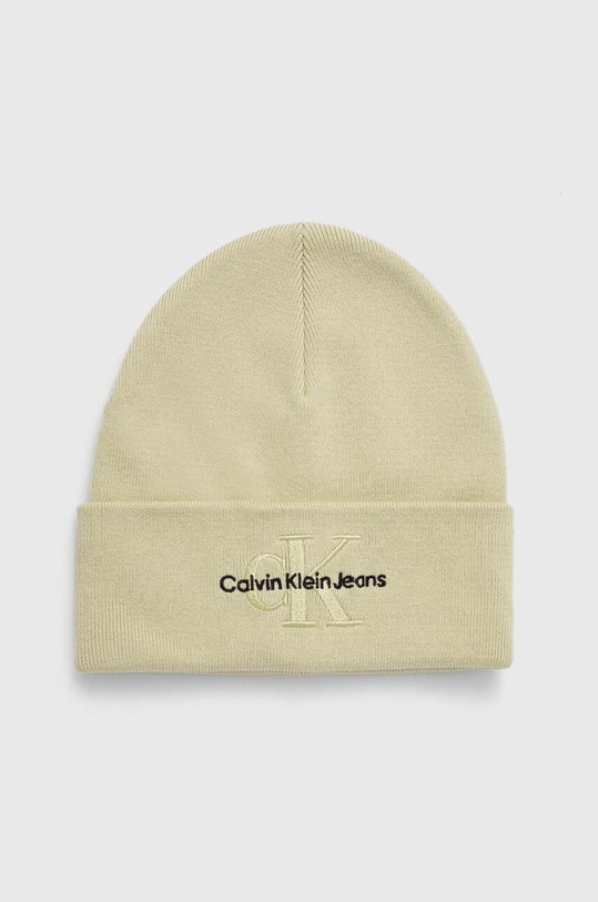 Calvin Klein Jeans czapka bawełniana aplikacja zielony K60K611254