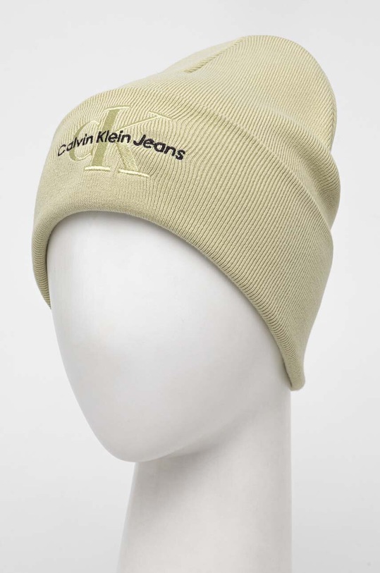 Calvin Klein Jeans czapka bawełniana K60K611254 zielony AW23