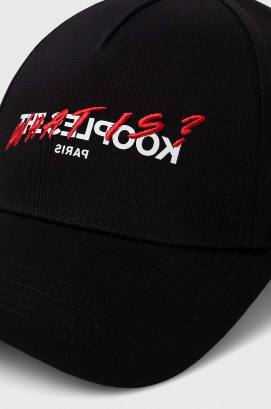 Bombažna bejzbolska kapa The Kooples AHHA20013K črna AW23