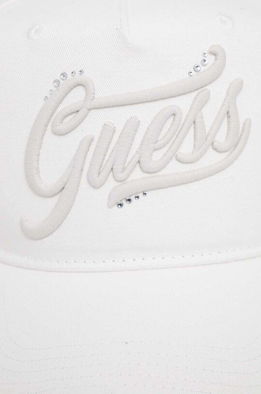 Guess czapka z daszkiem jeansowa EBE W4RZ03.D5A30 biały SS24