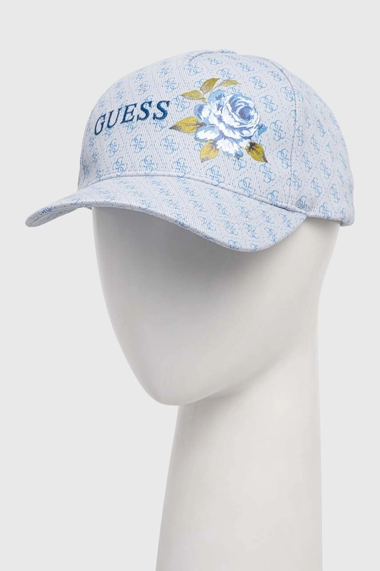 Guess czapka z daszkiem bawełniana DENISE wzorzyste niebieski W4RZ05.WO080