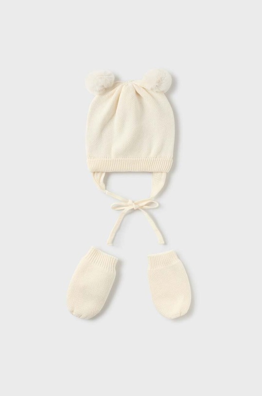 Mayoral Newborn komplet bawełniany niemowlęcy Gift box bawełna beżowy 9668.2F.Newborn.9BYX