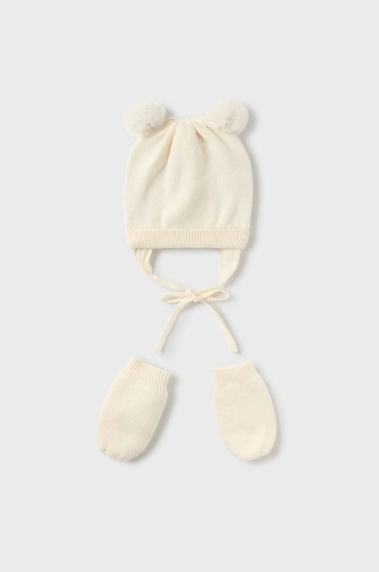 Mayoral Newborn komplet bawełniany niemowlęcy Gift box bawełna beżowy 9668.2F.Newborn.9BYX