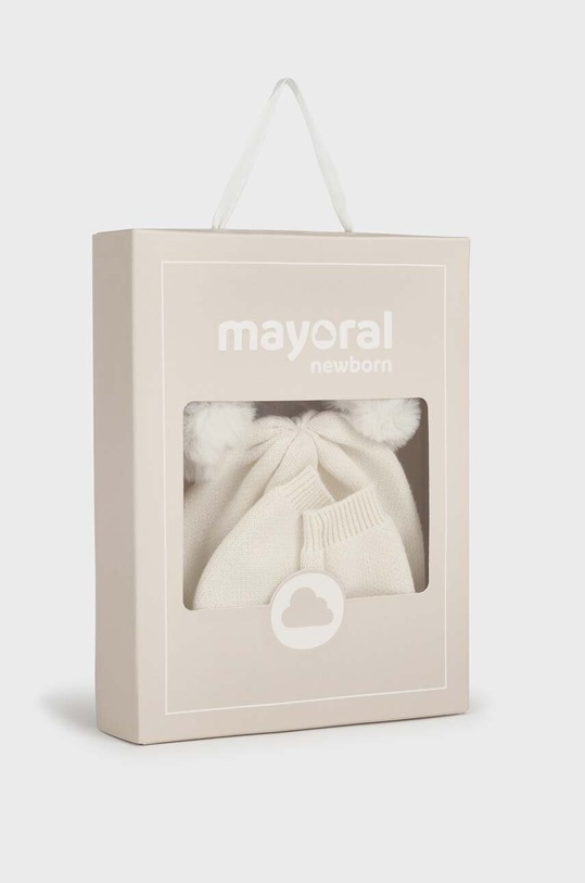 Mayoral Newborn komplet bawełniany niemowlęcy Gift box beżowy 9668.2F.Newborn.9BYX
