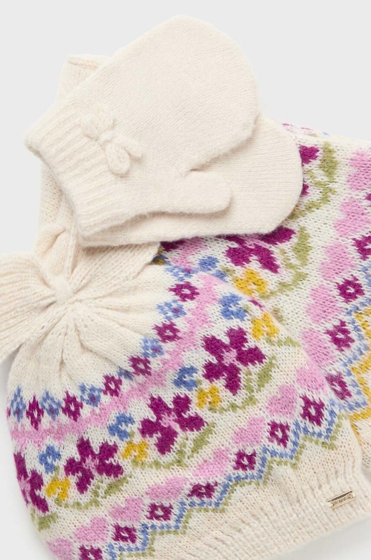 Mayoral czapka, szalik i rękawiczki dziecięce 10536.4F.CzapkiKompl beżowy AW23
