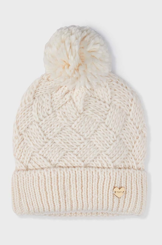Mayoral czapka z domieszką wełny dziecięca wełna beżowy 10602.6D.Czapka