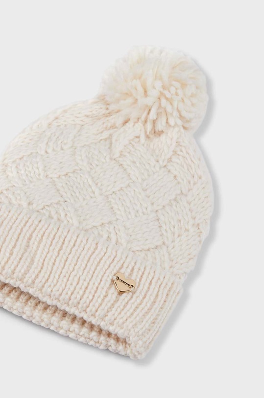 Mayoral czapka z domieszką wełny dziecięca 10602.6D.Czapka beżowy AW23