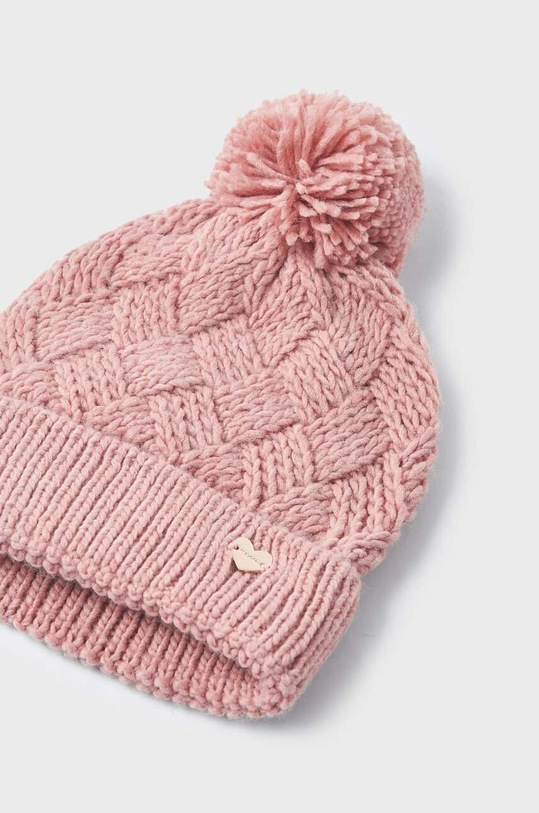 Mayoral czapka z domieszką wełny dziecięca 10602.6D.Czapka beżowy AW23