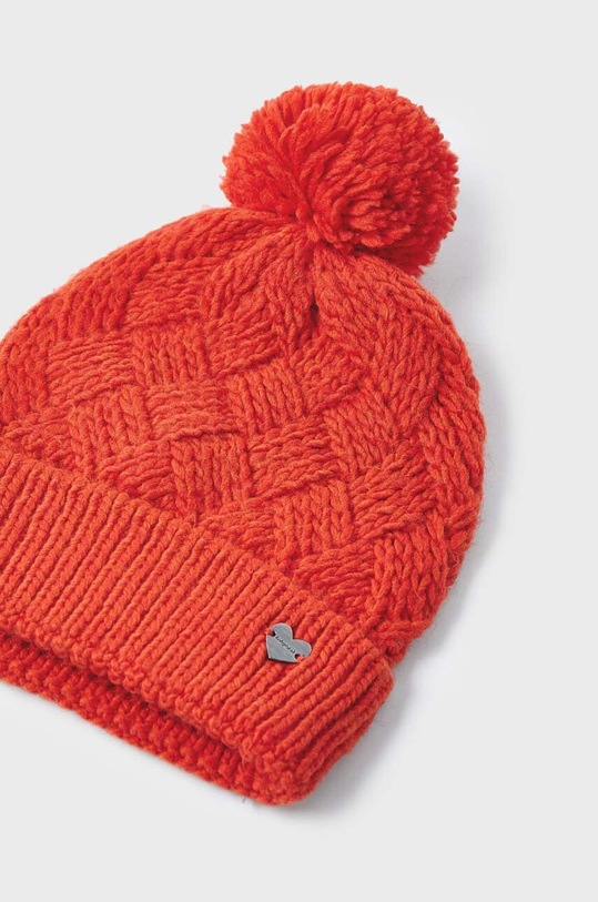 Mayoral czapka z domieszką wełny dziecięca 10602.6D.Czapka pomarańczowy AW23