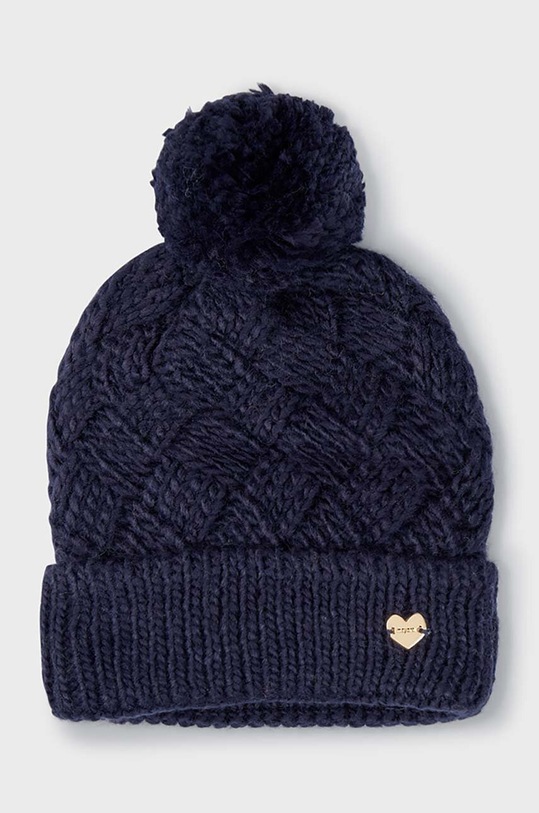 Mayoral czapka z domieszką wełny dziecięca wełna granatowy 10602.6D.Czapka