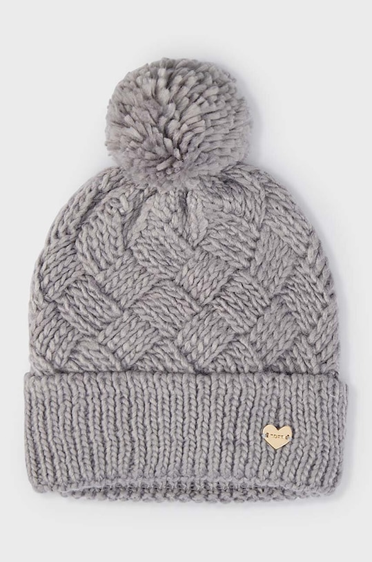 Mayoral czapka z domieszką wełny dziecięca wełna szary 10602.6D.Czapka
