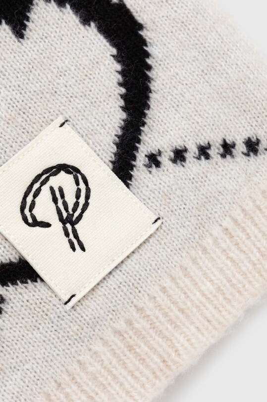 Дитяча шапка з домішкою вовни Pinko Up F3PIJGHT204 бежевий AW23