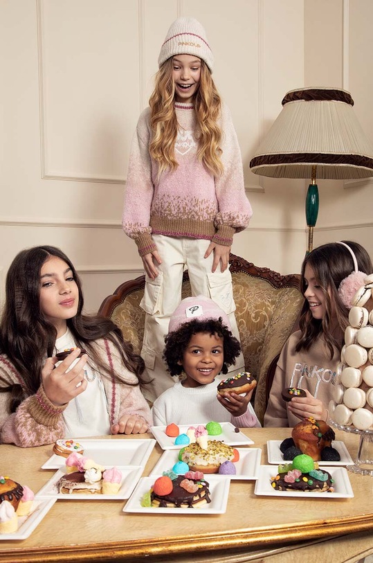 Dziewczynka Pinko Up czapka z domieszką wełny dziecięca F3PIJGHT204 różowy