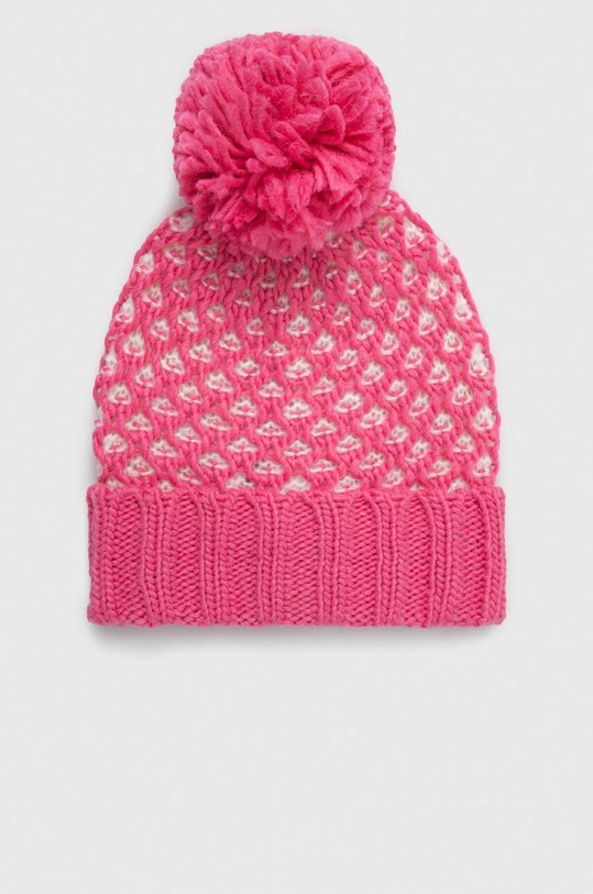 Dětská čepice s příměsí vlny United Colors of Benetton s příměsí vlny růžová 115HQA00Q.G.SEASONAL
