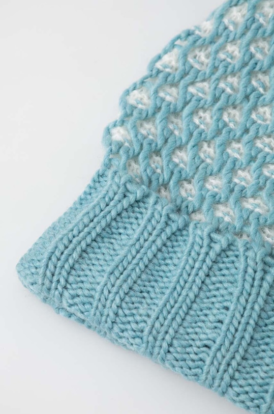 Дитяча шапка з домішкою вовни United Colors of Benetton 115HQA00Q.G.SEASONAL бірюзовий AW23