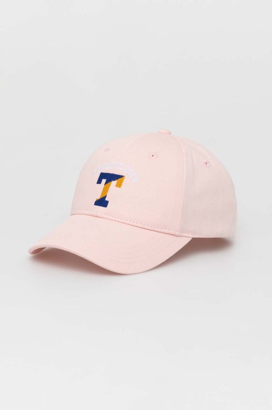 Detská bavlnená šiltovka Tommy Hilfiger bavlna ružová AU0AU01730.9BYX