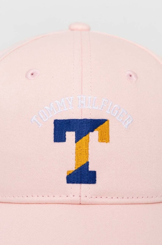 Detská bavlnená šiltovka Tommy Hilfiger AU0AU01730.9BYX ružová AW23