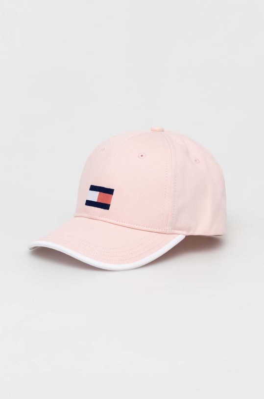 Detská bavlnená šiltovka Tommy Hilfiger bavlna ružová AU0AU01732.9BYX