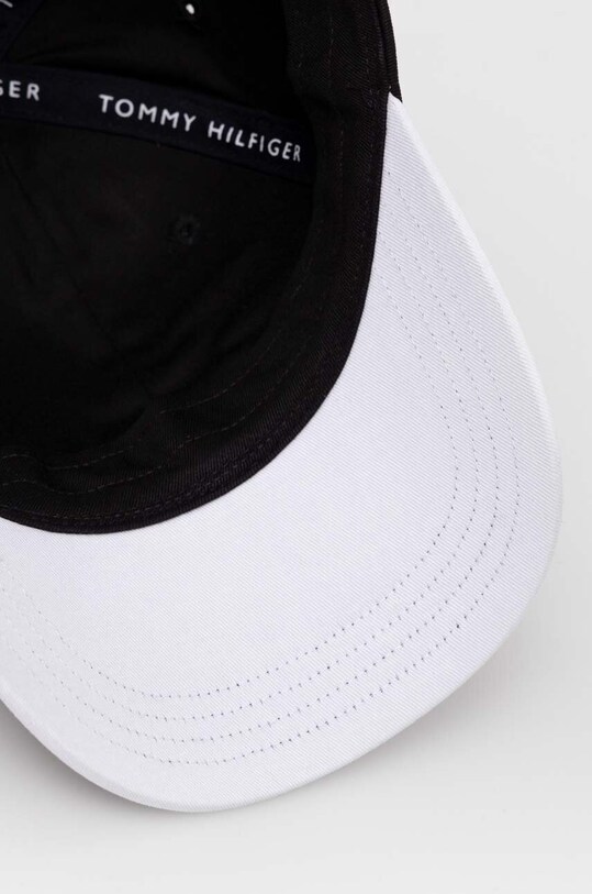 Παιδικό βαμβακερό καπέλο μπέιζμπολ Tommy Hilfiger μαύρο AU0AU01732.9BYX