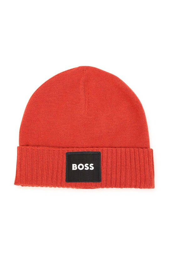 Παιδικός σκούφος από μείγμα μαλλιού BOSS με μείγμα μαλλιού πορτοκαλί J21283.52.54