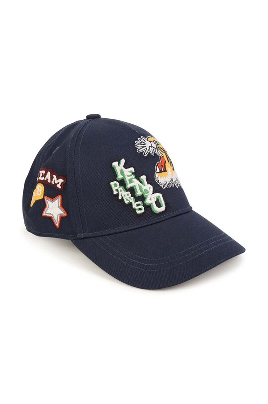 Kenzo Kids czapka z daszkiem bawełniana dziecięca aplikacja niebieski K51037