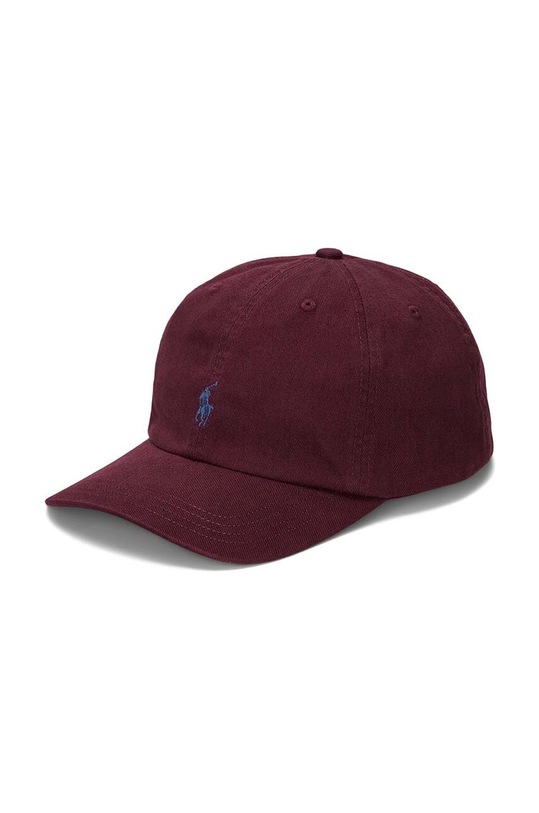 Polo Ralph Lauren czapka z daszkiem bawełniana dziecięca aplikacja bordowy 323785653048