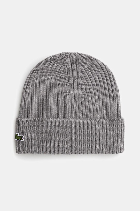 Dětská vlněná čepice Lacoste vlna šedá RB2569