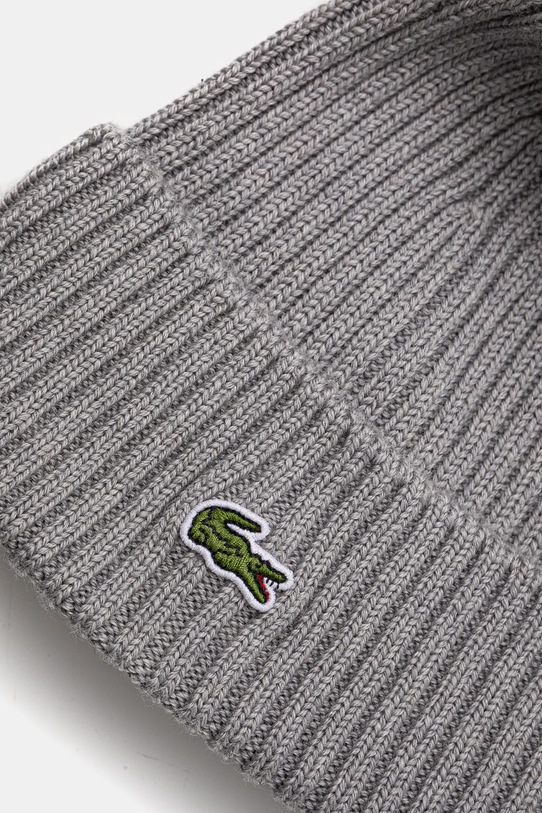 Dětská vlněná čepice Lacoste RB2569 šedá AW24